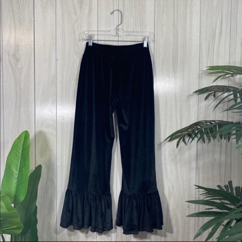Vintage HTF Matilda Jane Big Ruffle Black Velvet Pant! - Picture 4 of 8